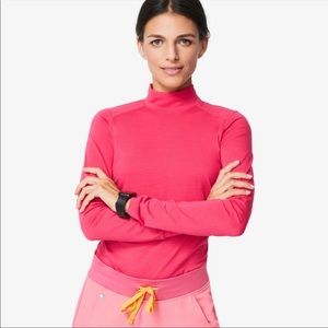 FIGS || Long Sleeve Mock Neck Underscrub Limited Edition Hot Pink
